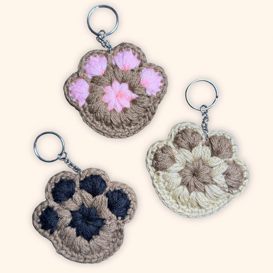 Crochet Paw Key Chain